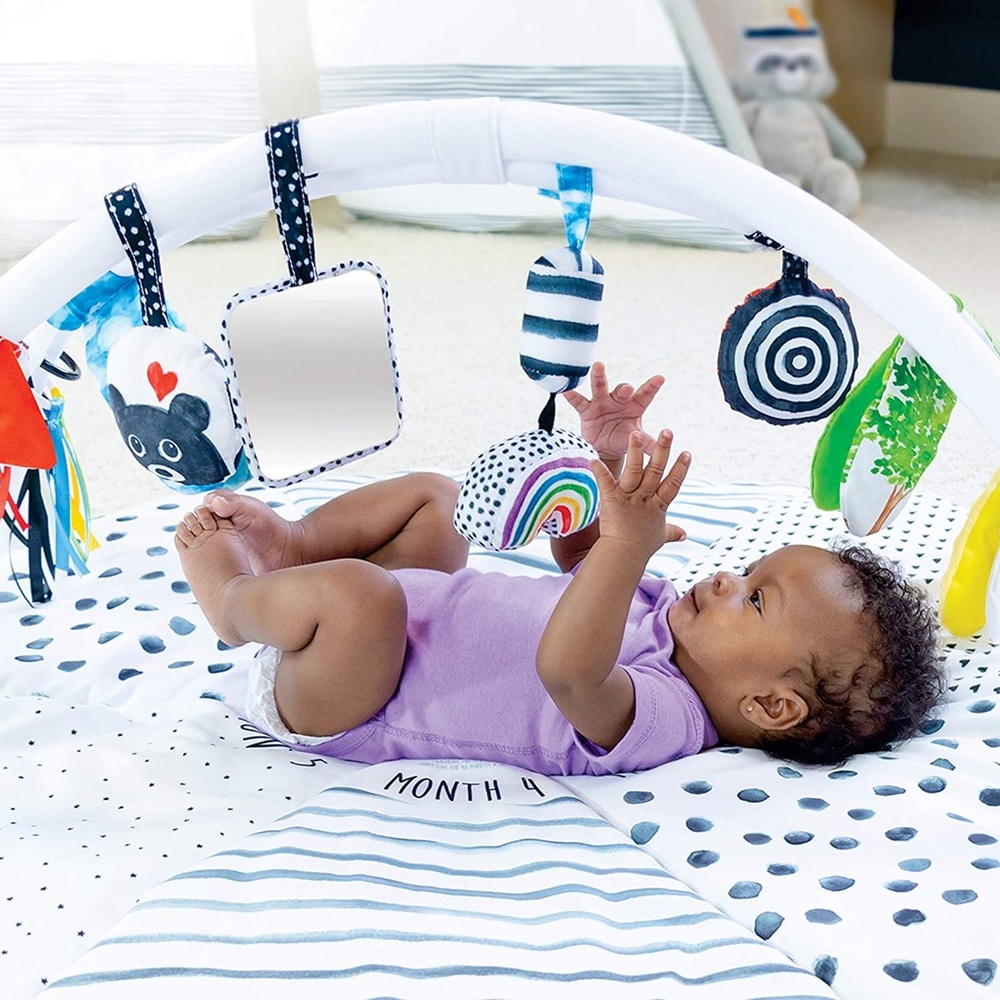 Sassy Stages STEM Developmental Play Gym, Sensory Tummy Time Activity Play Mat - Picture 4 of 10